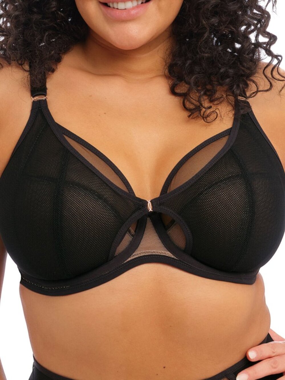 Elomi Kintai Plunge Bra 40DDD Black